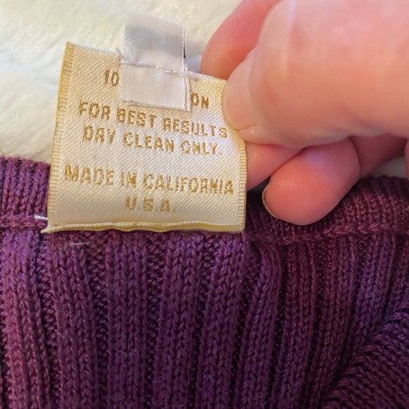 ***PRICE DROP  Von Saken, purple tank sweater w/rhinestone accents on straps; S - Picture 5 of 6